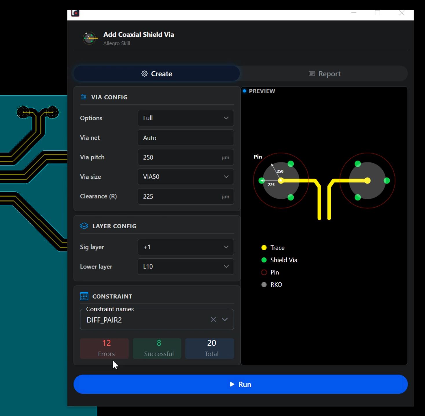 Create Coaxial Via for High-Speed